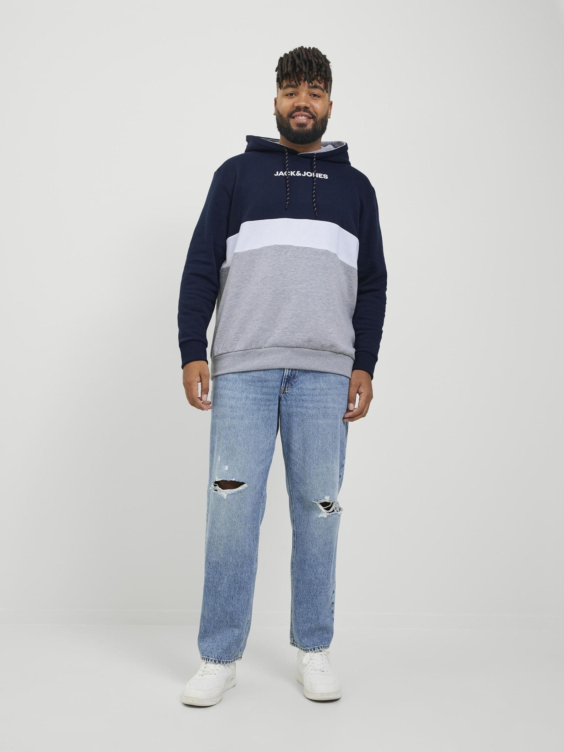 Bestseller A/S Jjereid Blocking Sweat Hood Noos Pls Sudadera con Capucha para Hombre