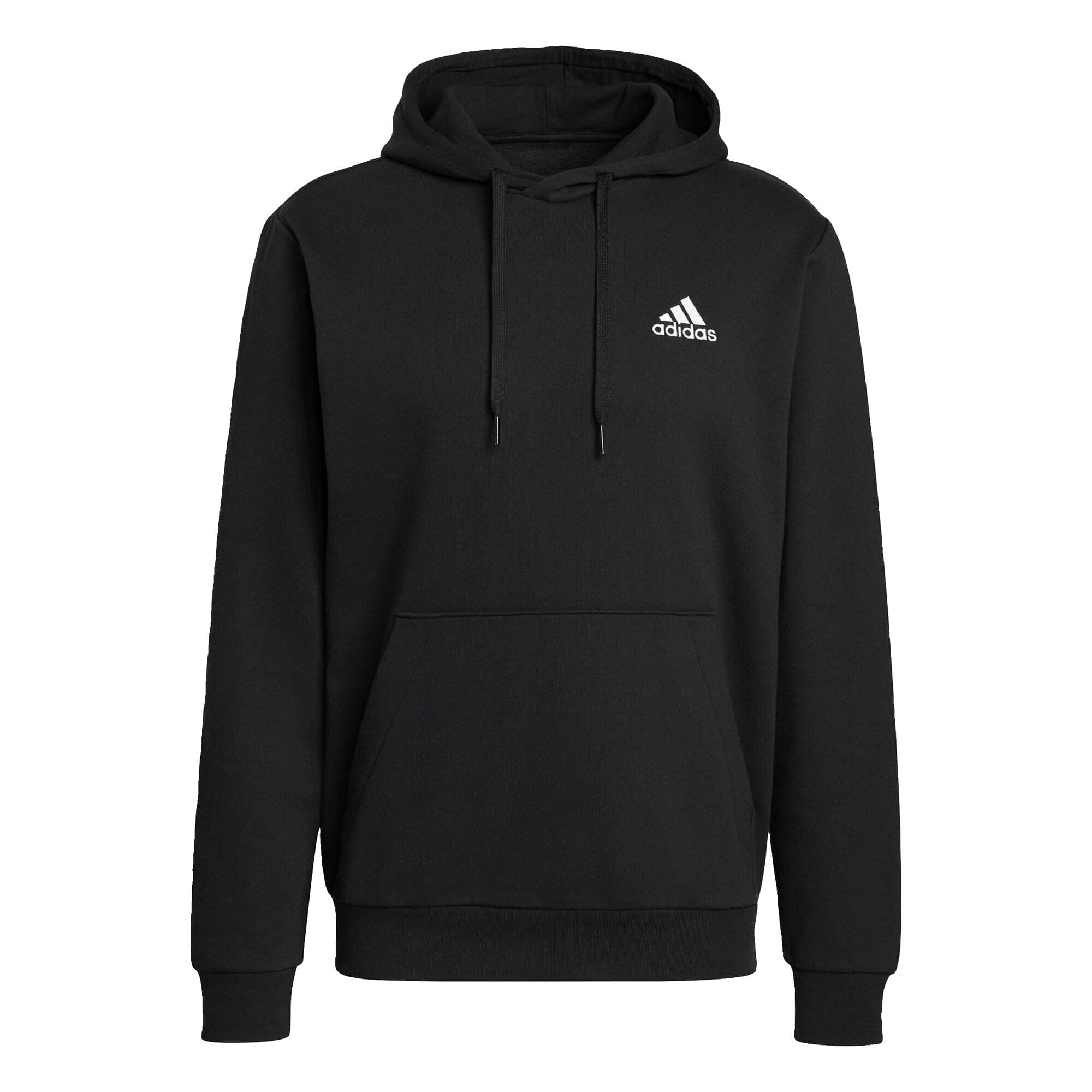 adidas Essentials Fleece Hoodie Sudadera, Black/White, XL Hombre