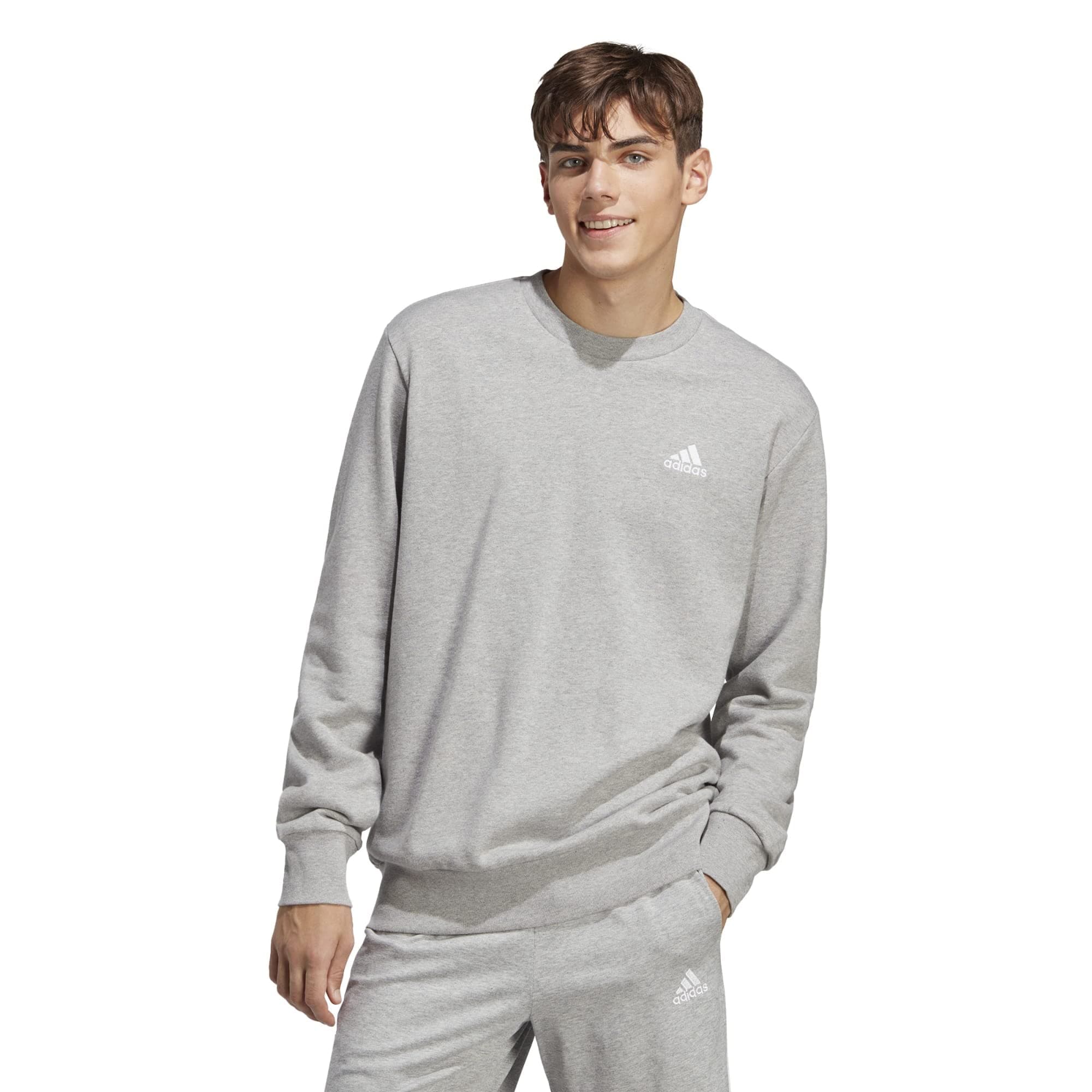 adidas Essentials French Terry Embroidered Small Logo Sweatshirt Sweatshirt Hombre (Pack de 1)
