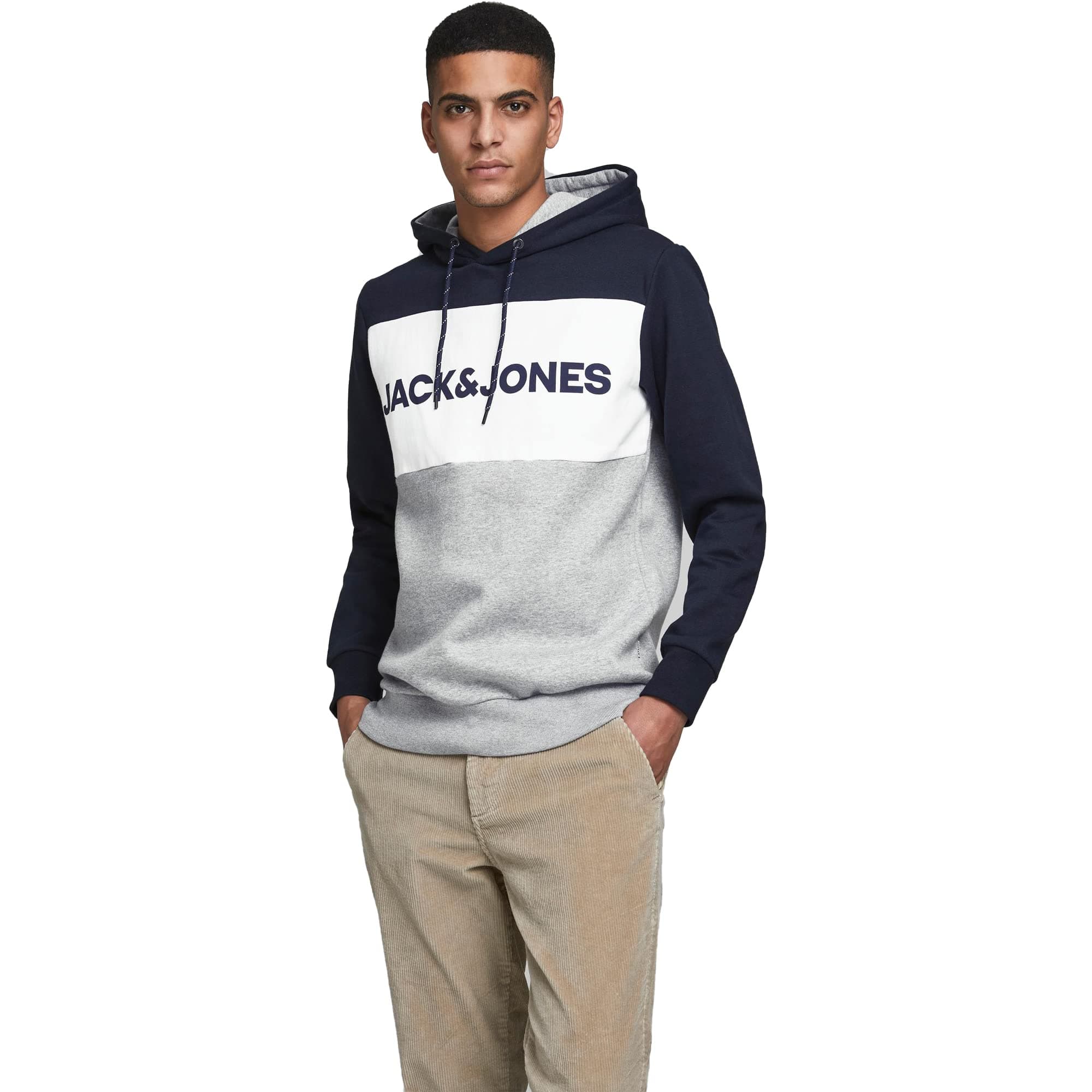 Jack & Jones Jjelogo Blocking Sweat Hood STS Sudadera con Capucha para Hombre