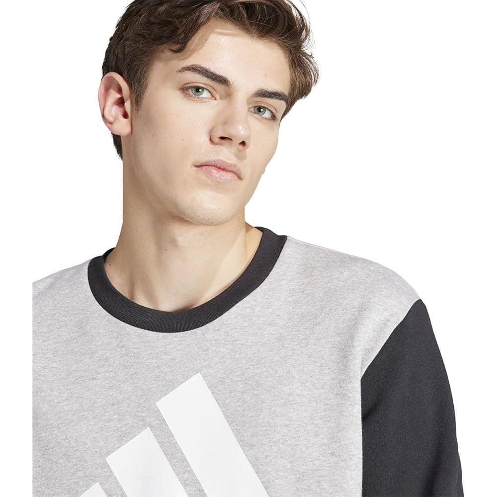 adidas Essentials Fleece Big Logo Sweatshirt Sudadera, Medium Grey Heather/Black, M Men's