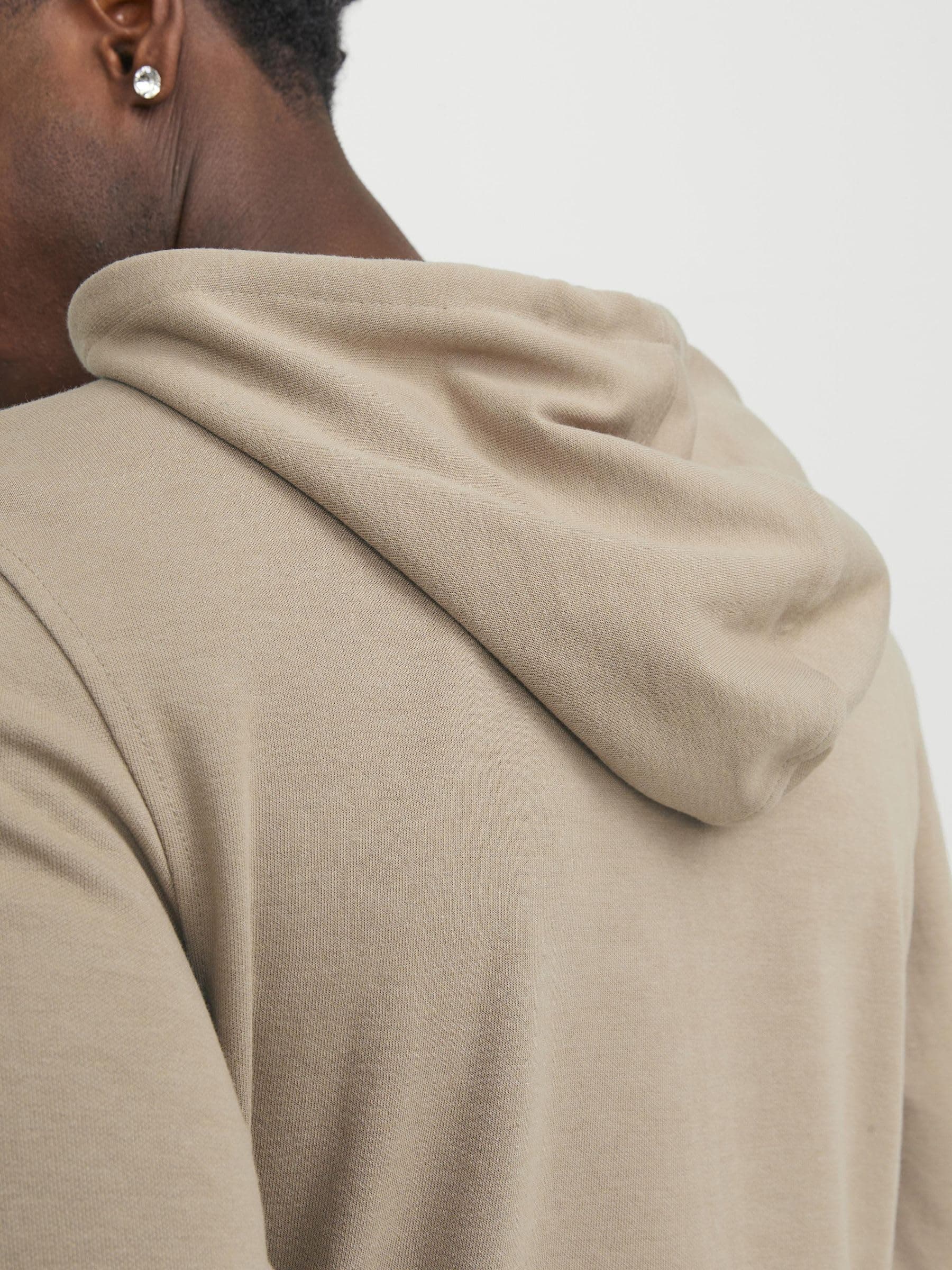 JACK & JONES Sudadera con Capucha con Cremallera Jcoair Noos, Crockery/Detalle: Melange, M para Hombre
