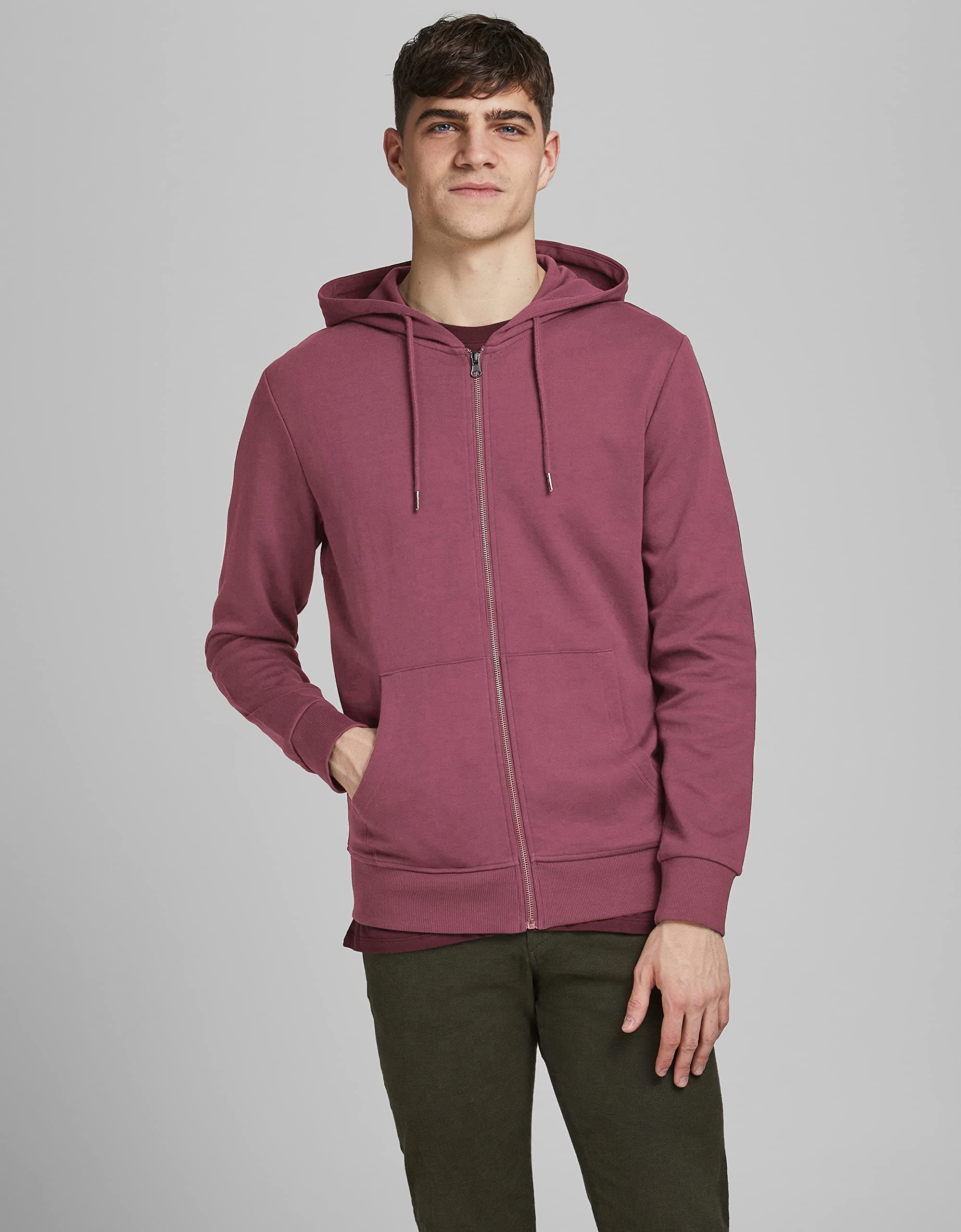 Jack & Jones Jjebasic Sweat Zip Hood Noos Sudadera con Capucha de Deporte para Hombre