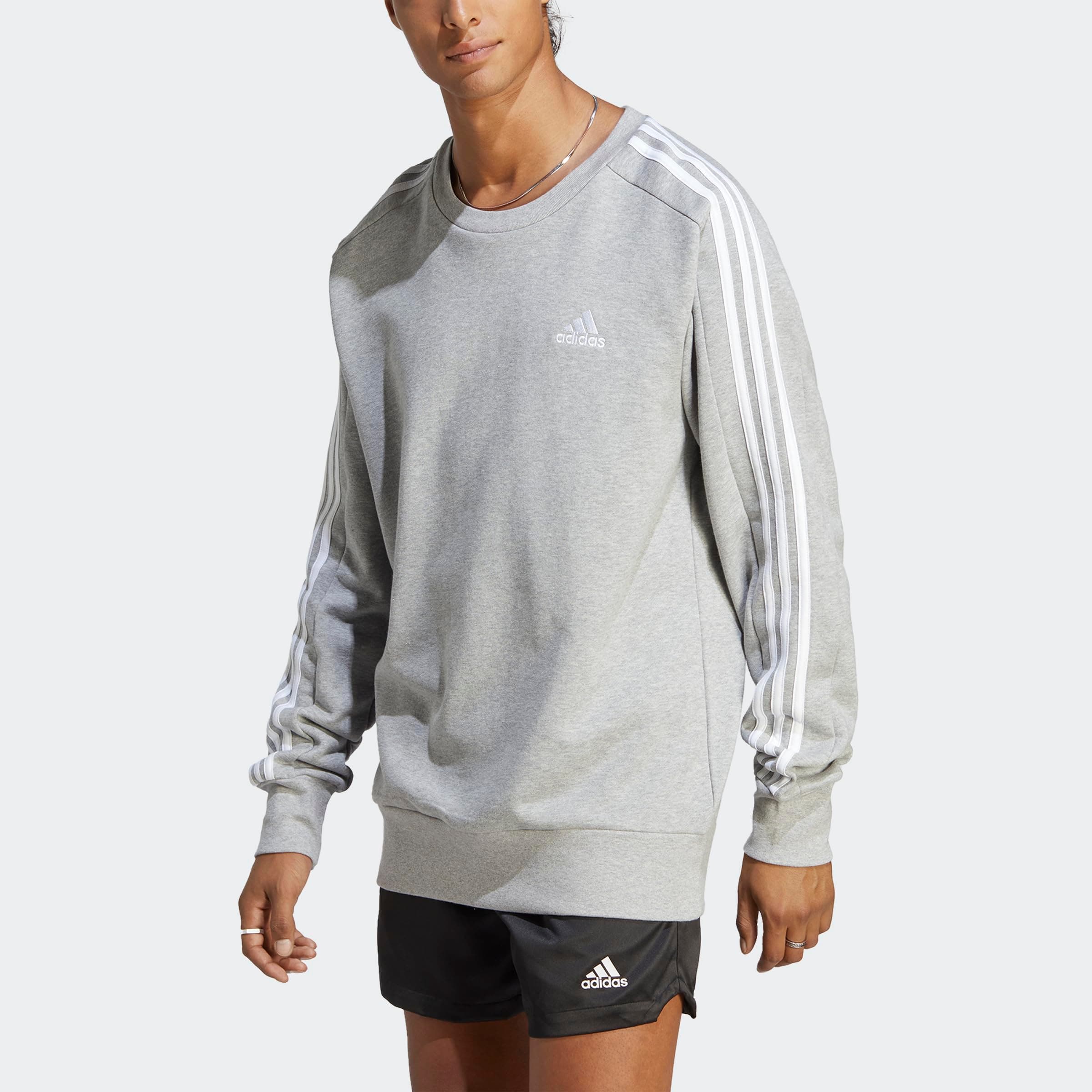 adidas Essentials French Terry 3-Stripes Sweatshirt Sweatshirt Hombre (Pack de 1)