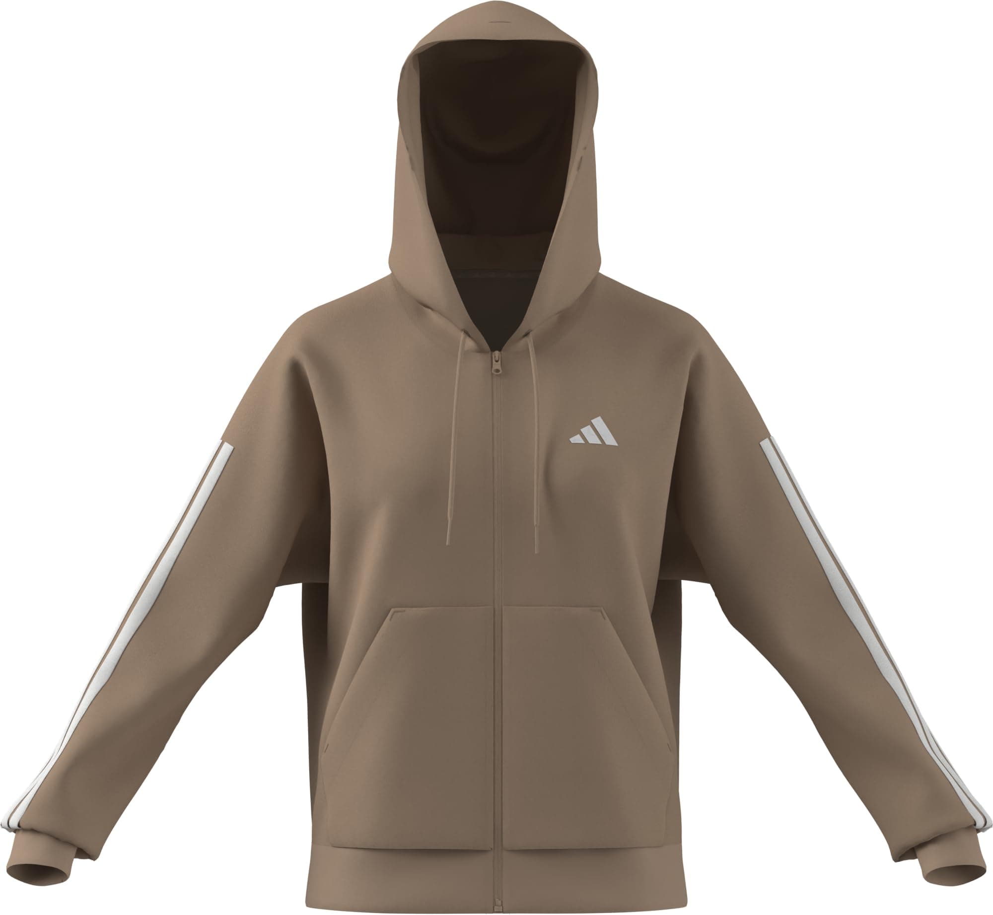 adidas Essentials 3-Stripes Full-Zip Fleece Hoodie Sudadera con Capucha Mujer (Pack de 1)