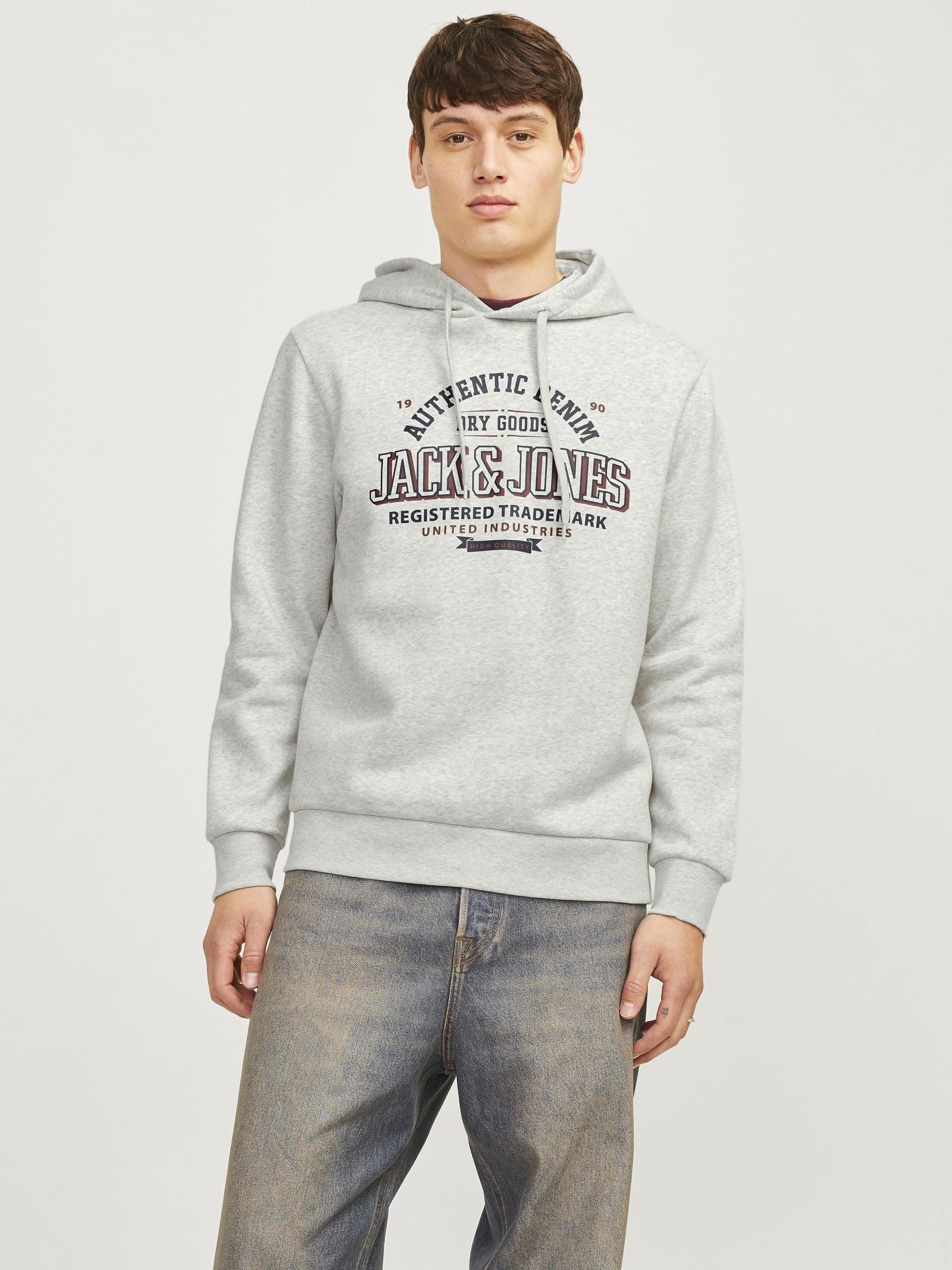 JACK & JONES Jjelogo Sudadera con Capucha 2 Col 24/25 Noos, Color Blanco, L para Hombre