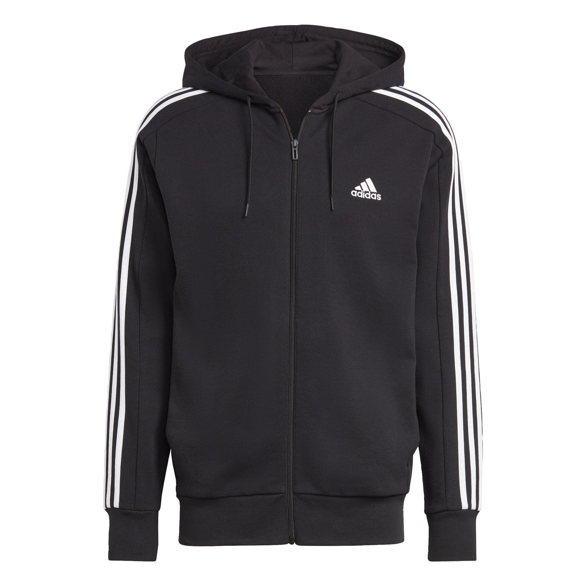 adidas Essentials French Terry 3-Stripes Full-Zip Hoodie Sudadera con Capucha Hombre (Pack de 1)
