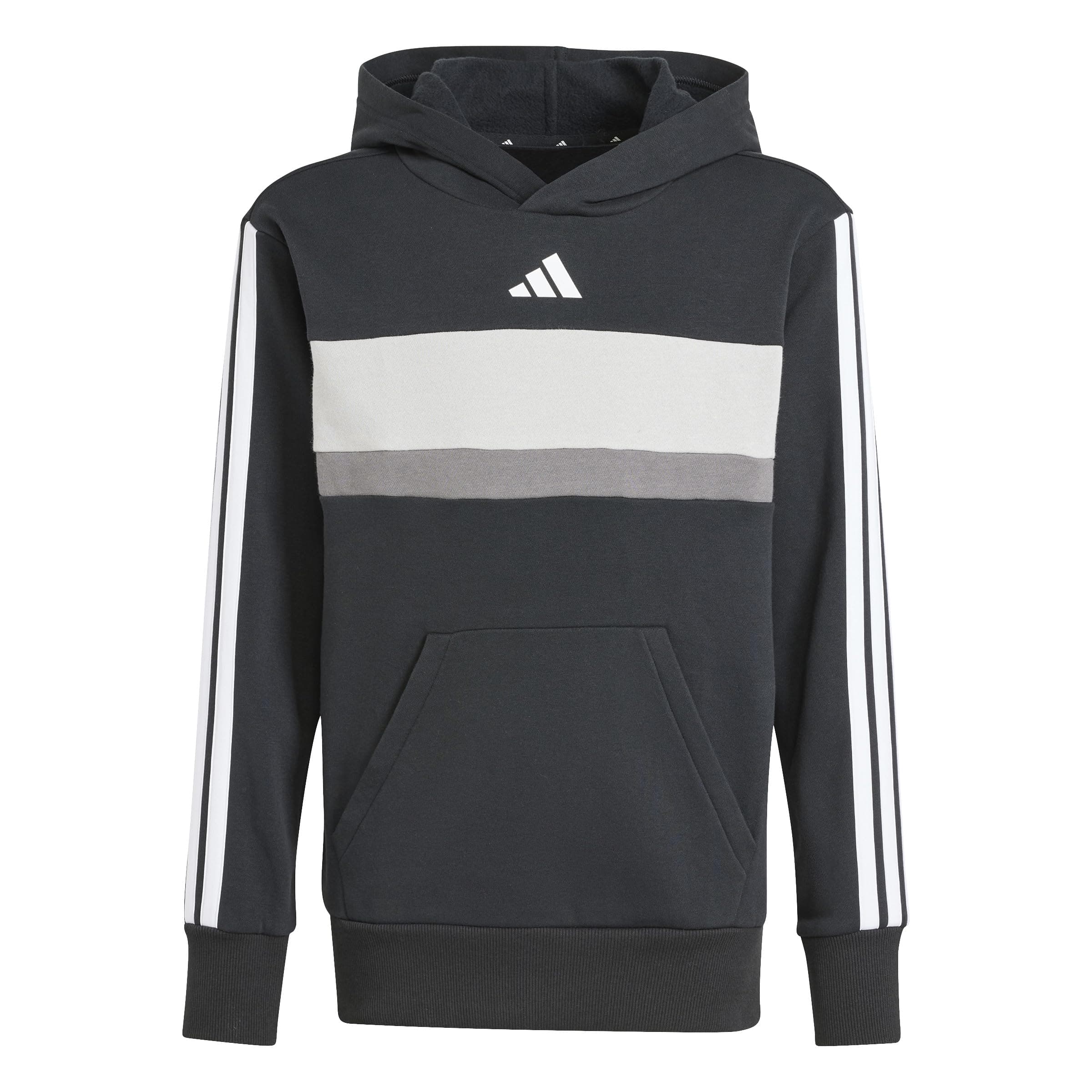 adidas Seasonal Essentials Tiberio 3 Stripes Fleece Hoodie Sudadera con Capucha Unisex niños (Pack de 1)