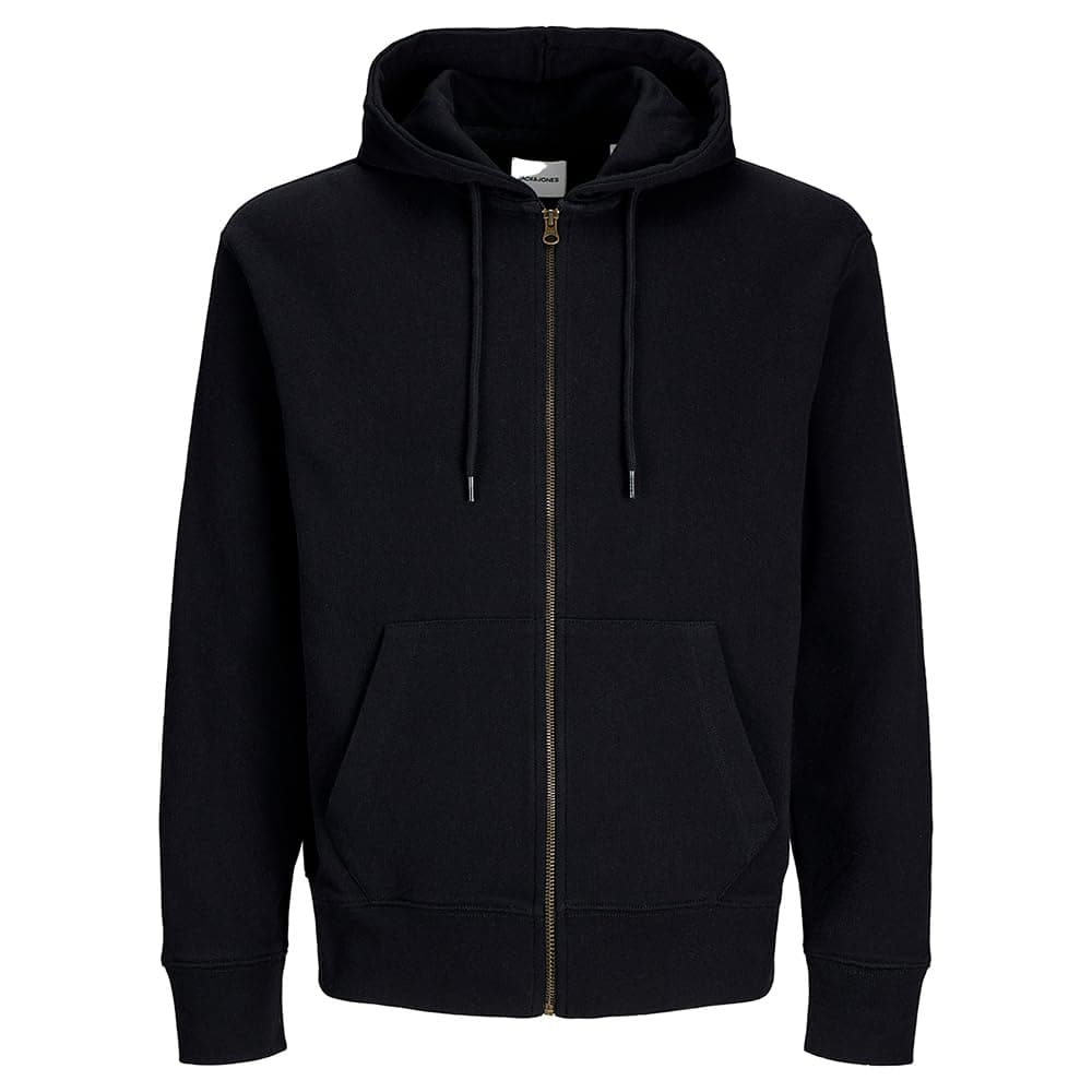 JACK & JONES Jjecharge Sweat Zip Hood Noos Sudadera, Negro, M para Hombre