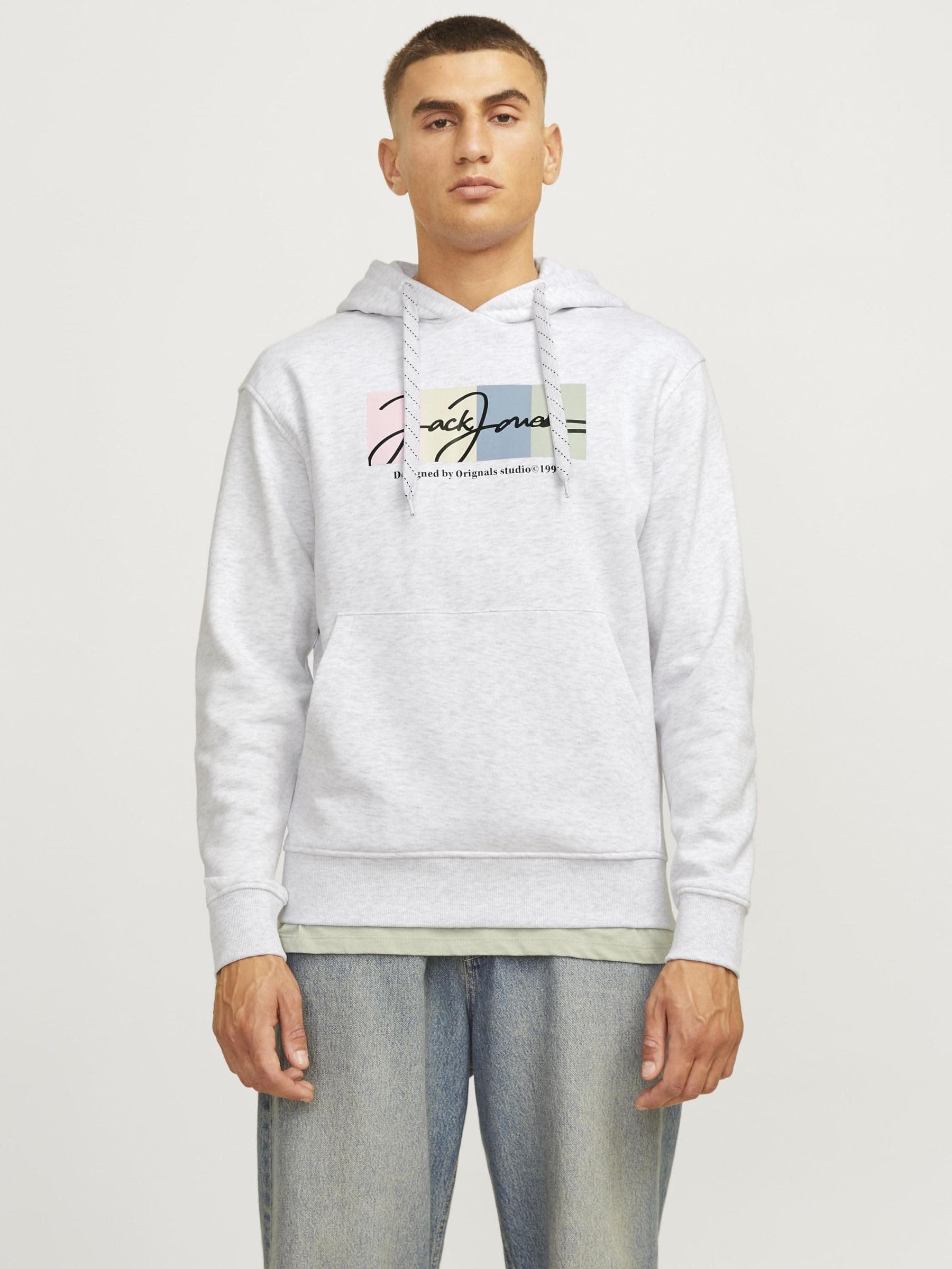 JACK & JONES Sudadera Jorportland Block Branding Hood Capucha para Hombre