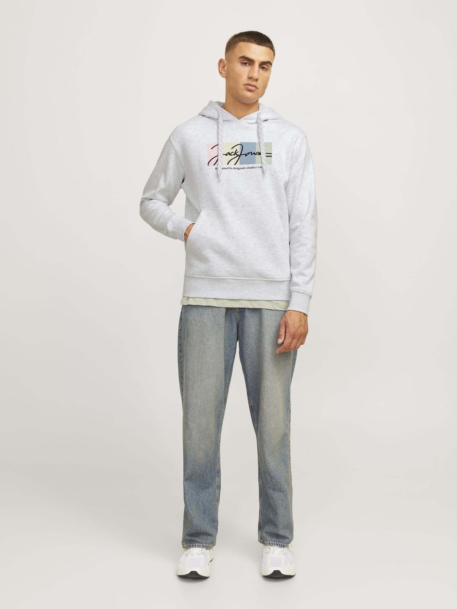 JACK & JONES Sudadera Jorportland Block Branding Hood Capucha para Hombre